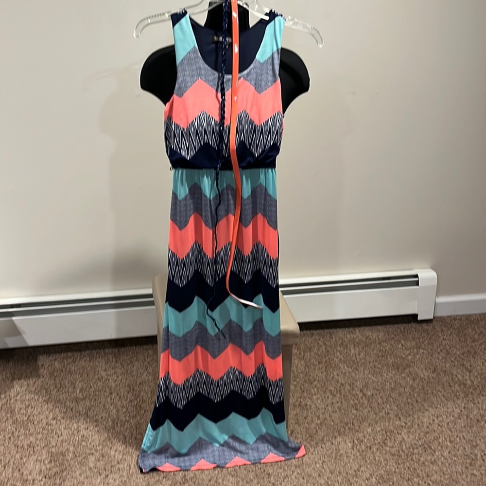 Girls Three Pink Hearts Long Maxi Dress size 16